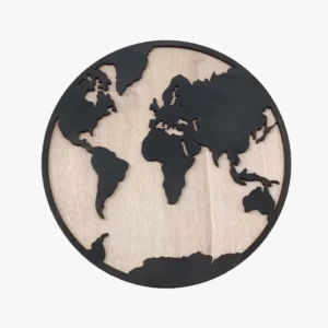 Decoração de Parede em Madeira - Mapa Mundo
